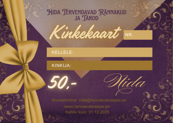 Nida Tervendavad Rännakud Kinkekaart 50