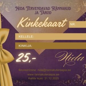 Nida tervendavar rännakud; kinkekaart