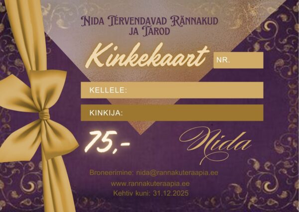 Nida Tervendavad Rännakud Kinkekaart 75